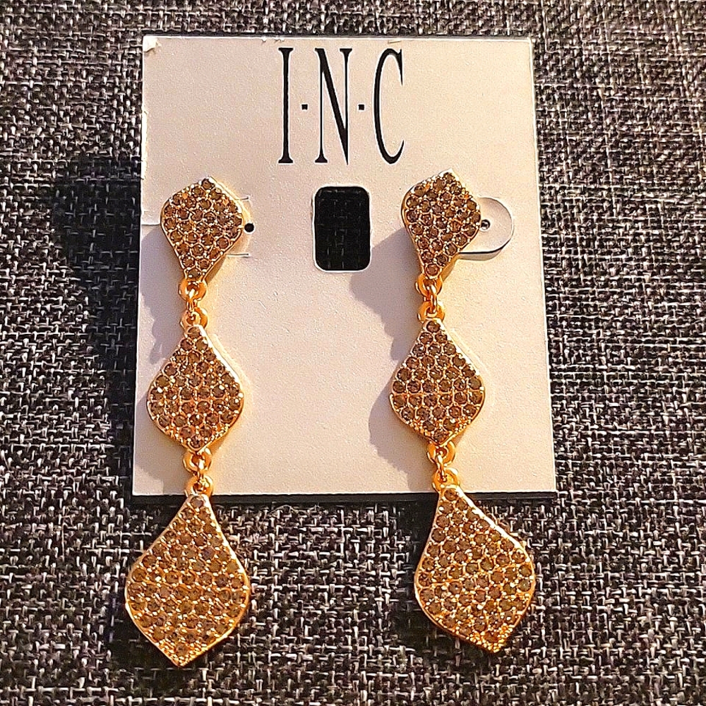 INC Sparkly Gold Drop Earrings